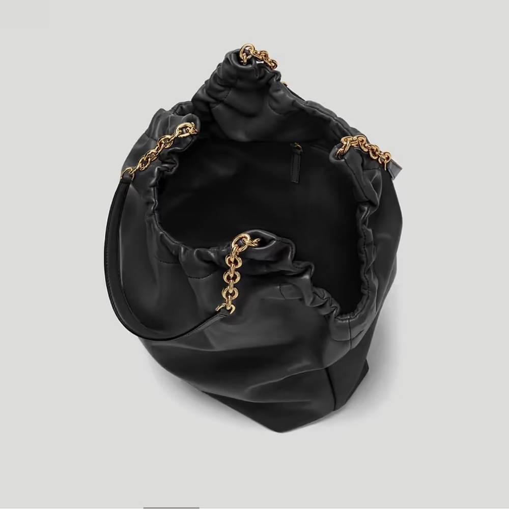 DeMellier Black Shoulder Bag with Gold Chain - Picture 6 of 9